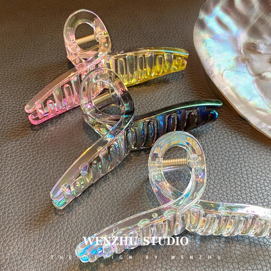 simple style gradient color arylic hollow out hair claws