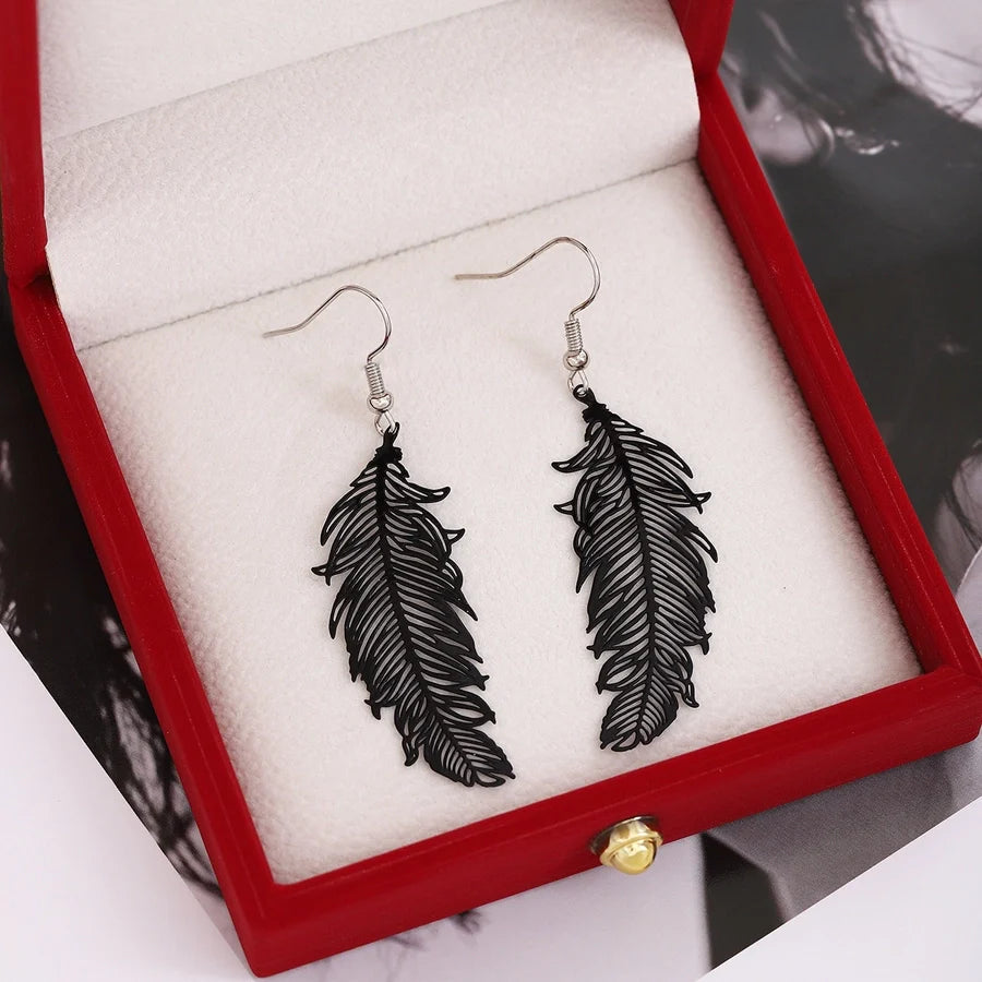 1 Pair Retro Wings Plating Copper Drop Earrings