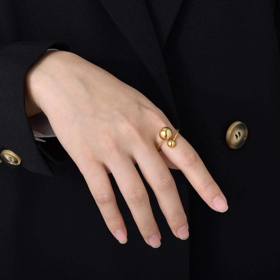 Jewelry Rock Streetwear Cool Style Geometric Ball 304 Stainless Steel 18K Gold Plated Open Rings