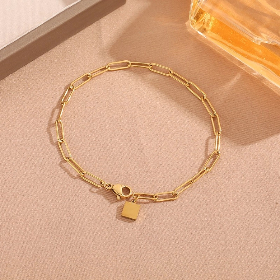 Elegant Preppy Style Commute Geometric 304 Stainless Steel 18K Gold Plated Bracelets In Bulk