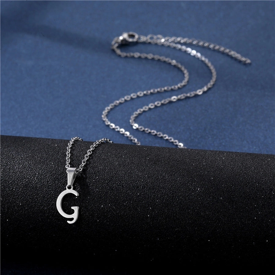 Jewelry Casual Simple Style Classic Style Letter 201 Stainless Steel Silver Plated Hollow Out Pendant Necklace