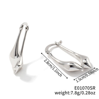 1 Pair Elegant Glam Shiny Cat Inlay Copper Zircon K Gold Plated Rhodium Plated Earrings