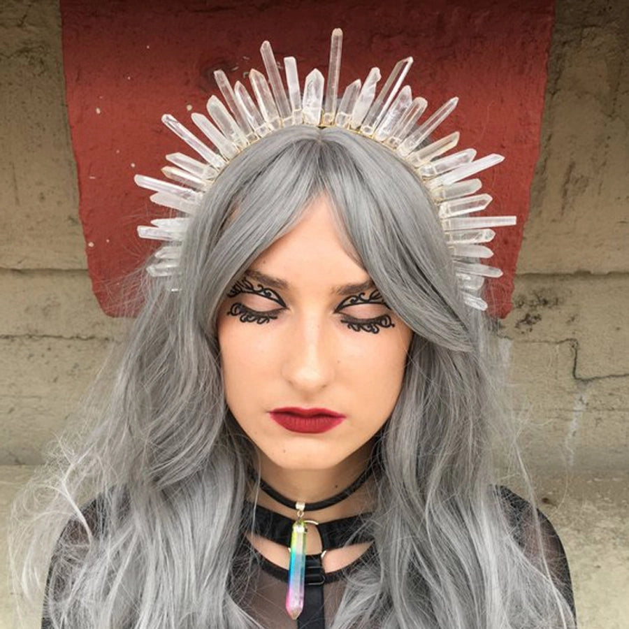 retro square crystal patchwork hair band