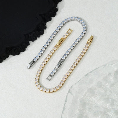 Jewelry Casual Elegant Shiny Round Copper Zircon K Gold Plated Bracelets
