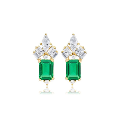 1 Pair Casual Elegant Geometric Copper Zircon Drop Earrings Ear Studs