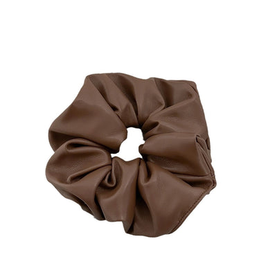 Autumn and Winter Anka ~ High-Grade Leather Large Intestine Hair Band Female Korean Style Low Ponytail Rubber Band Bun Hair Rope Hair Accessories