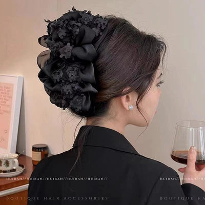 simple style bow knot cloth patchwork hair claws