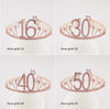 New Birthday Crown  60 Digital Birthday Headband Bridal Banquet Rhinestone Hair Accessories Alloy Headband Women