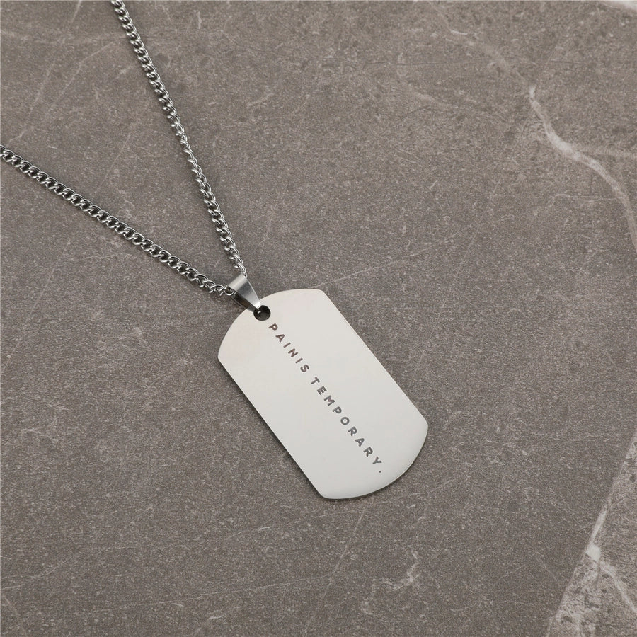 Jewelry Basic Classic Style Commute Letter Rectangle 304 Stainless Steel Pendant Necklace