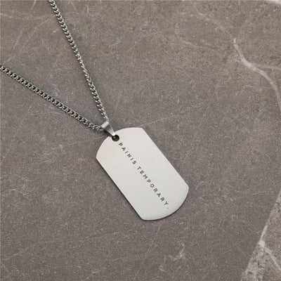 Jewelry Basic Classic Style Commute Letter Rectangle 304 Stainless Steel Pendant Necklace