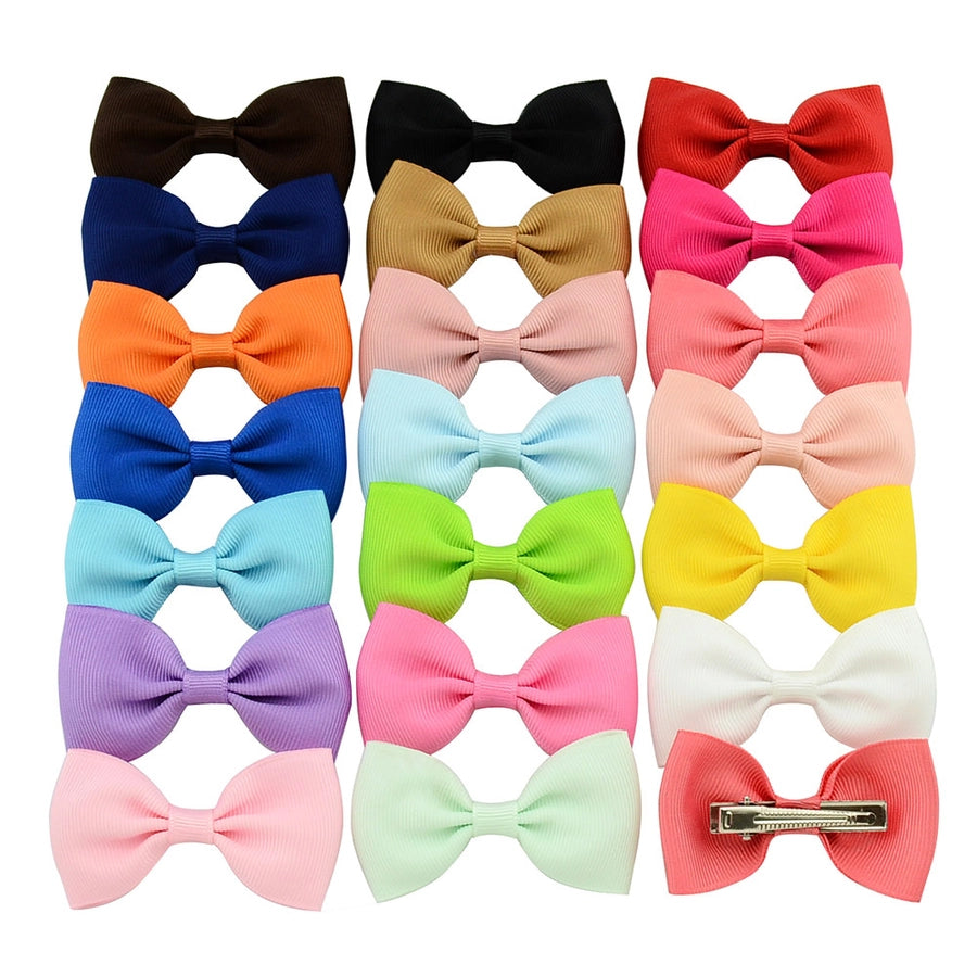 european and american solid color children's bow cute hairpin