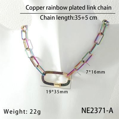 Jewelry Hip-Hop Geometric Copper Zircon Necklace