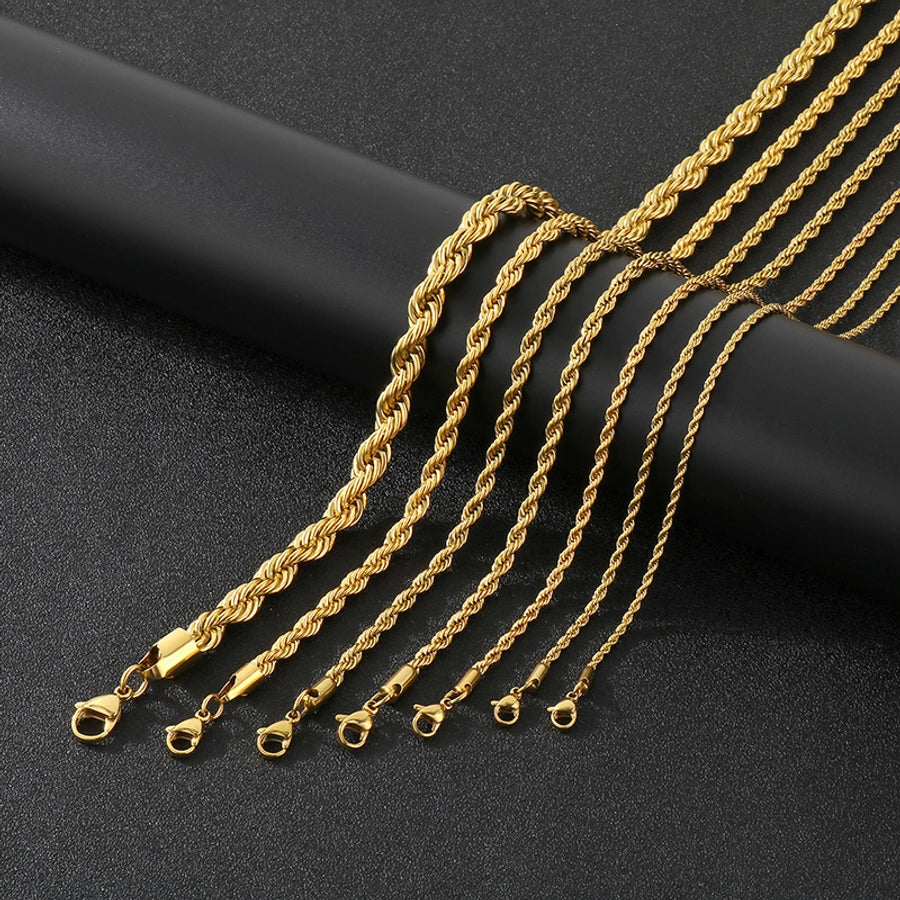 Jewelry Simple Style Geometric 304 Stainless Steel 18K Gold Plated Bracelets Necklace