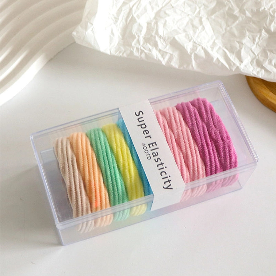 Women's Fairy Style Preppy Style Sweet Solid Color Cloth Printing and Dyeing Hair Tie