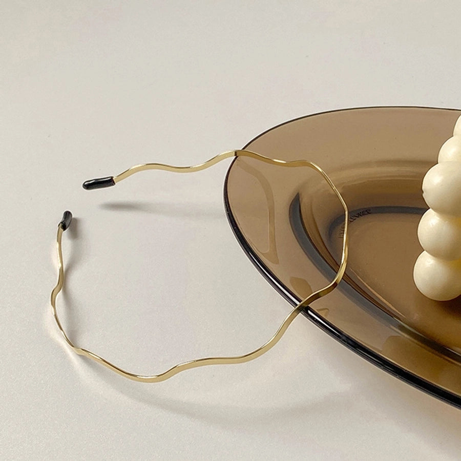 simple style solid color metal polishing hair band