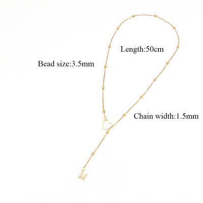 201 Stainless Steel Copper Inlay Letter Zircon Pendant Necklace