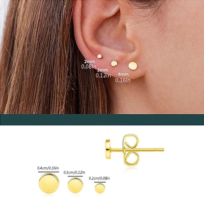 3 Pairs Simple Style Commute Solid Color 304 Stainless Steel Ear Studs
