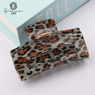 simple style leopard acetic acid sheets hair claws 1 piece