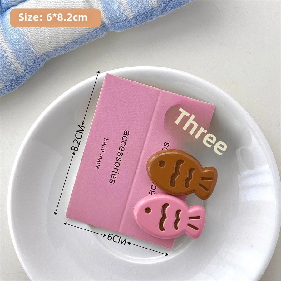 Candy Color Snapper Burned Hair Clip  Sweet Girl's Heart Cute Fish Bangs Clip Student  Hairpin Hair Accessories