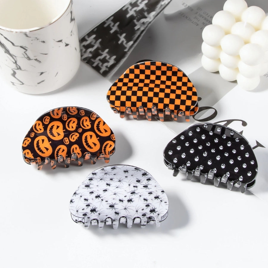 Halloween Simple Style Women's Pumpkin Lattice Spider PVC Hair Claws