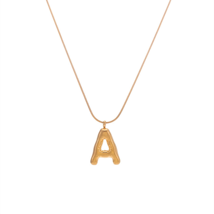 Jewelry Simple Style Letter Titanium Steel Plating Pendant Necklace