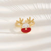 Copper 18K Gold Plated Inlay Elk Zircon Rings