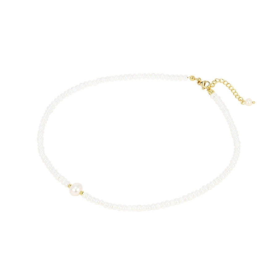 Jewelry Lady Classic Style Circle Glass Copper Necklace