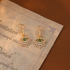1 Pair Elegant Simple Style Heart Shape Eye Bee Inlay Copper Freshwater Pearl Zircon 18K Gold Plated Drop Earrings