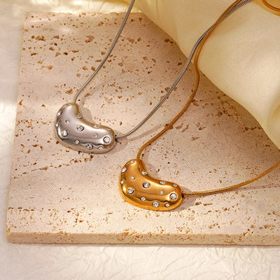 Jewelry Simple Style Geometric Titanium Steel Zircon Inlay Necklace