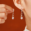 1 Pair Glam Shiny Water Droplets Inlay Copper Glass Rhodium Plated Drop Earrings