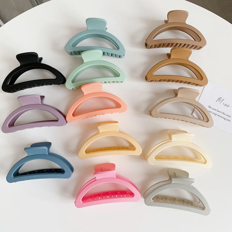 retro solid color plastic resin hair claws