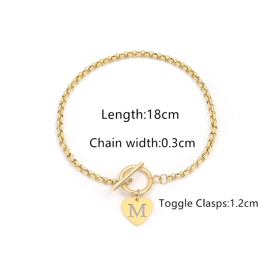 Elegant Simple Style Classic Style Letter 201 Stainless Steel 304 Stainless Steel Bracelets In Bulk