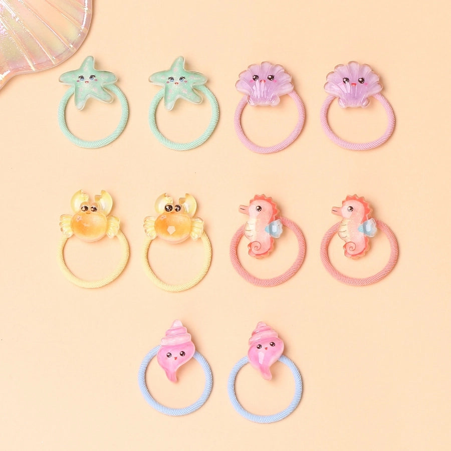 princess sweet hippocampus mermaid shell cloth resin hair tie