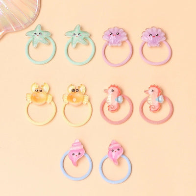 princess sweet hippocampus mermaid shell cloth resin hair tie