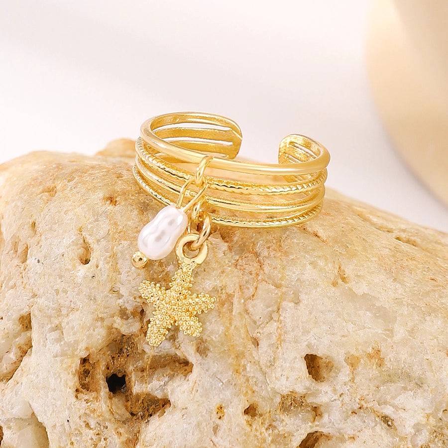 Copper Devil's Eye Starfish Cat Claws Charm Rings Open Rings