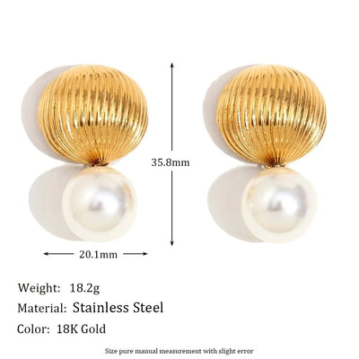 1 Pair Simple Style Geometric 304 Stainless Steel 18K Gold Plated Drop Earrings