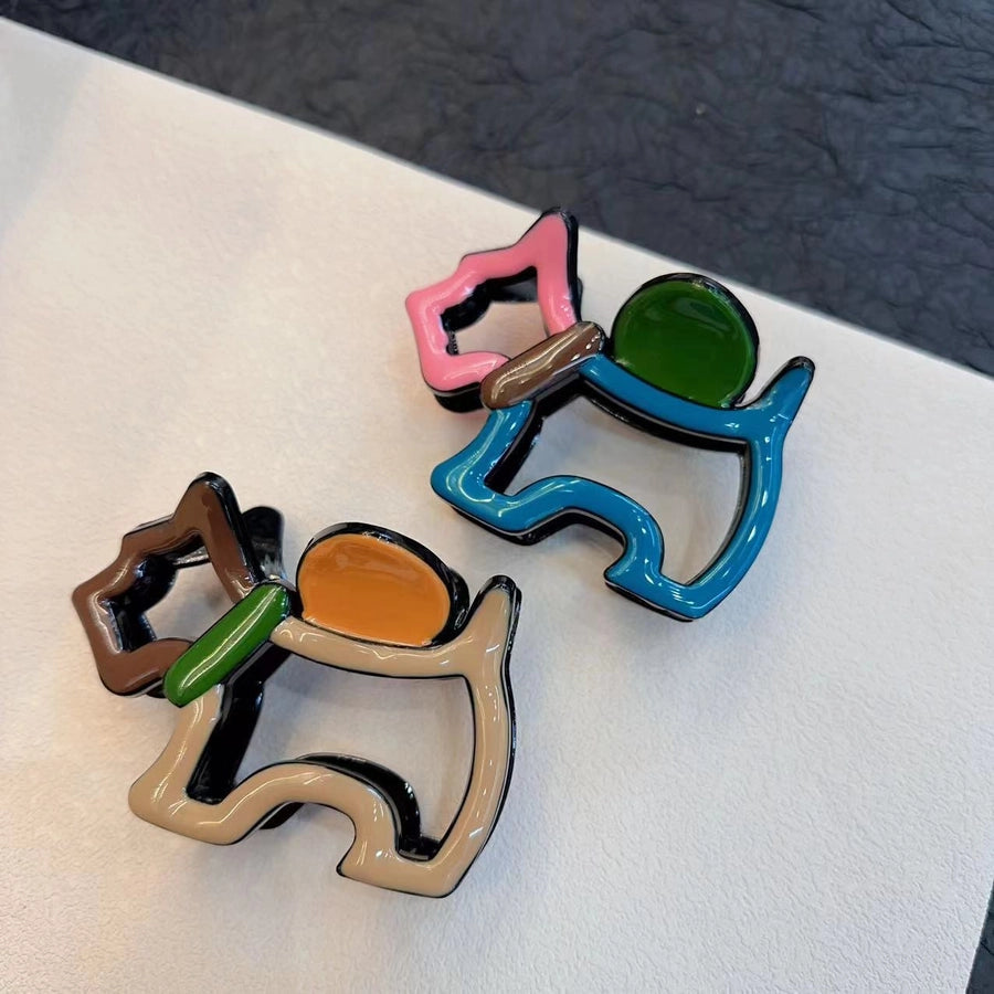 Cartoon Style Cute Sweet Women's Dog Resin Hollow Out Hair Claws