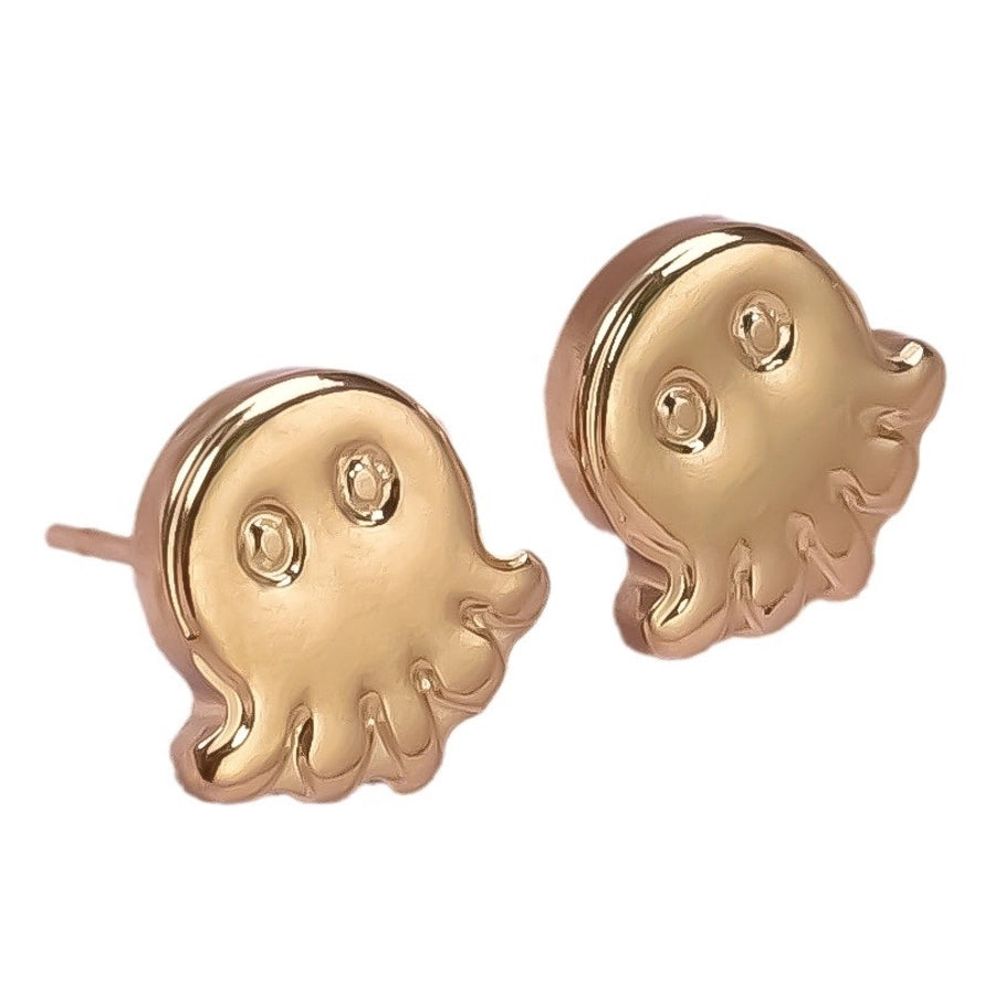 1 Pair Basic Simple Style Jellyfish Plating 304 Stainless Steel Ear Studs