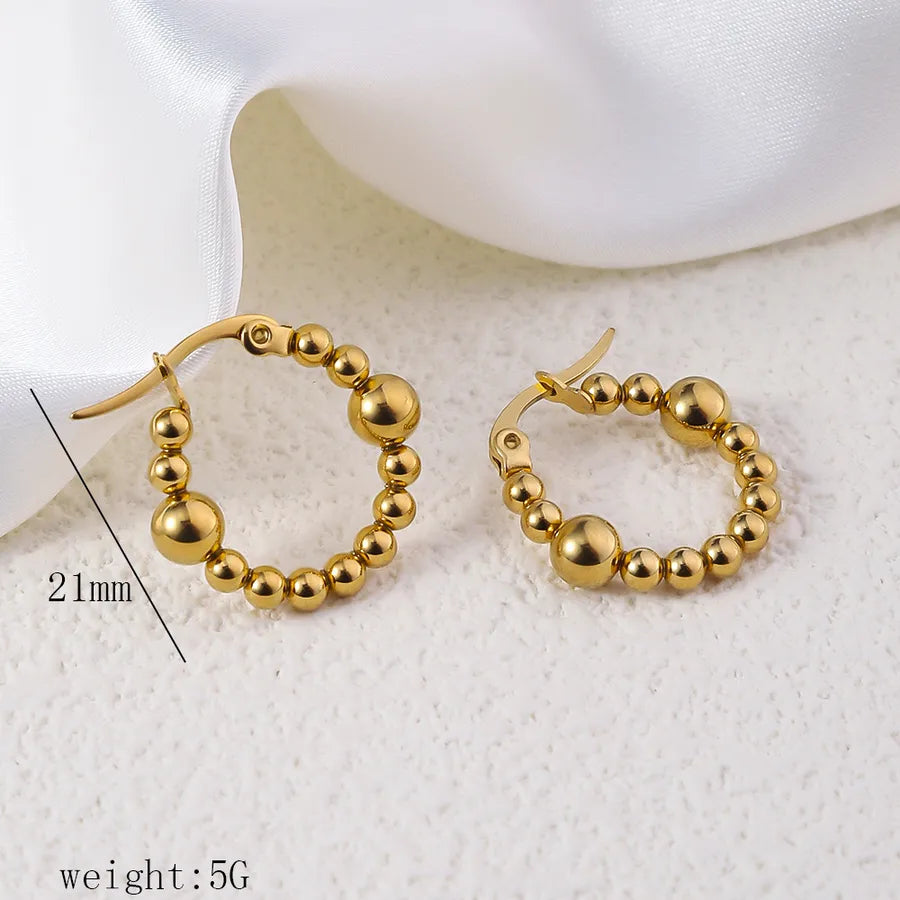 1 Pair Simple Style Commute Geometric Heart Shape Plating Titanium Steel Drop Earrings Earrings Ear Studs