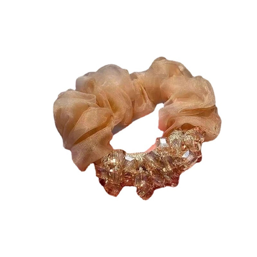 elegant simple style solid color organza hair tie