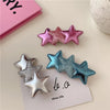 elegant lady pentagram pu leather hair clip