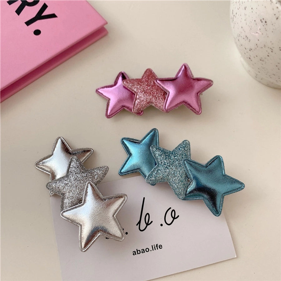 elegant lady pentagram pu leather hair clip