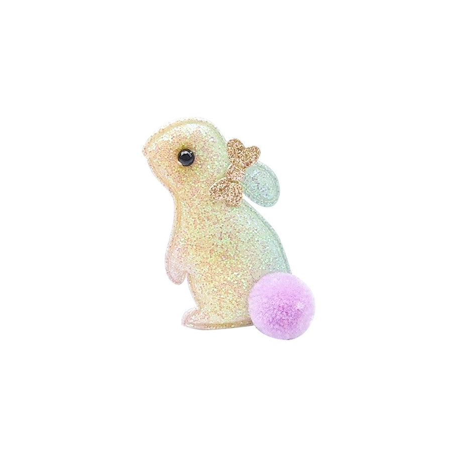 cute sweet rabbit cloth sequins inlay glass bead hair clip