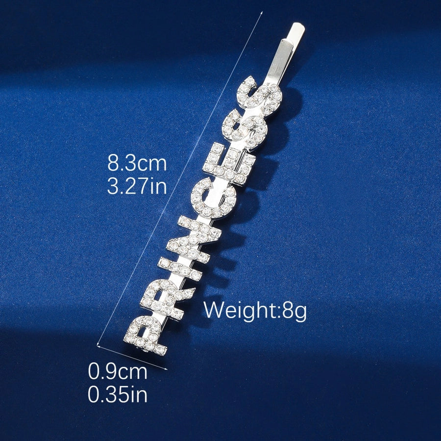 elegant sweet letter alloy plating inlay rhinestones hair clip