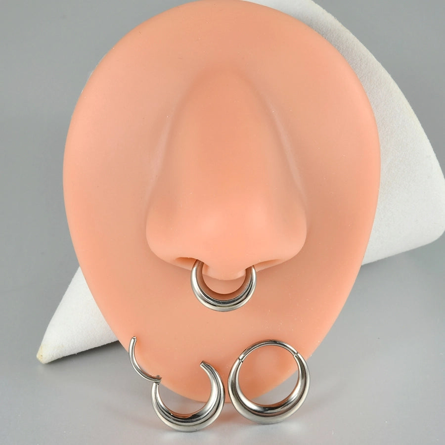 1 Piece Nose Rings & Studs Casual Tropical Oval G23 Titanium Alloy Polishing Plating Hollow Out 18K Gold Plated