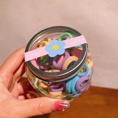 simple style solid color knit contrast collar hair tie