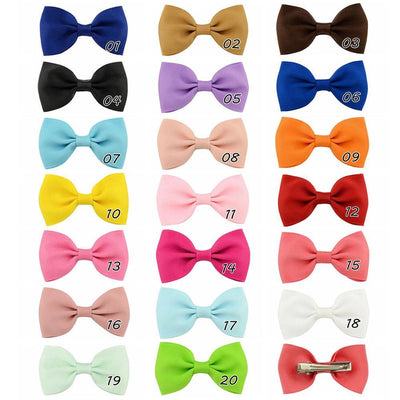 european and american solid color children's bow cute hairpin
