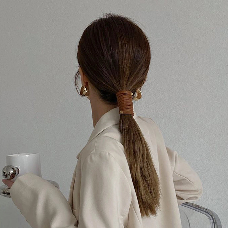 Women's Simple Style Classic Style Solid Color Leather Straps Hair Tie