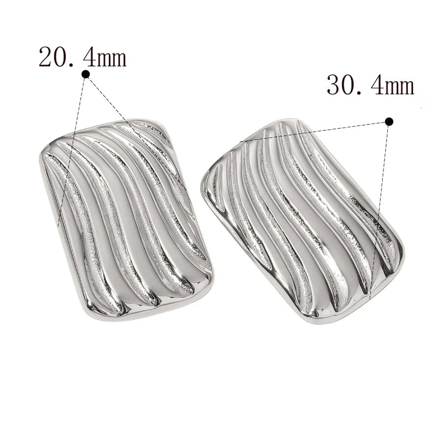 1 Pair Retro Classic Style Geometric Plating 304 Stainless Steel 18K Gold Plated Ear Studs