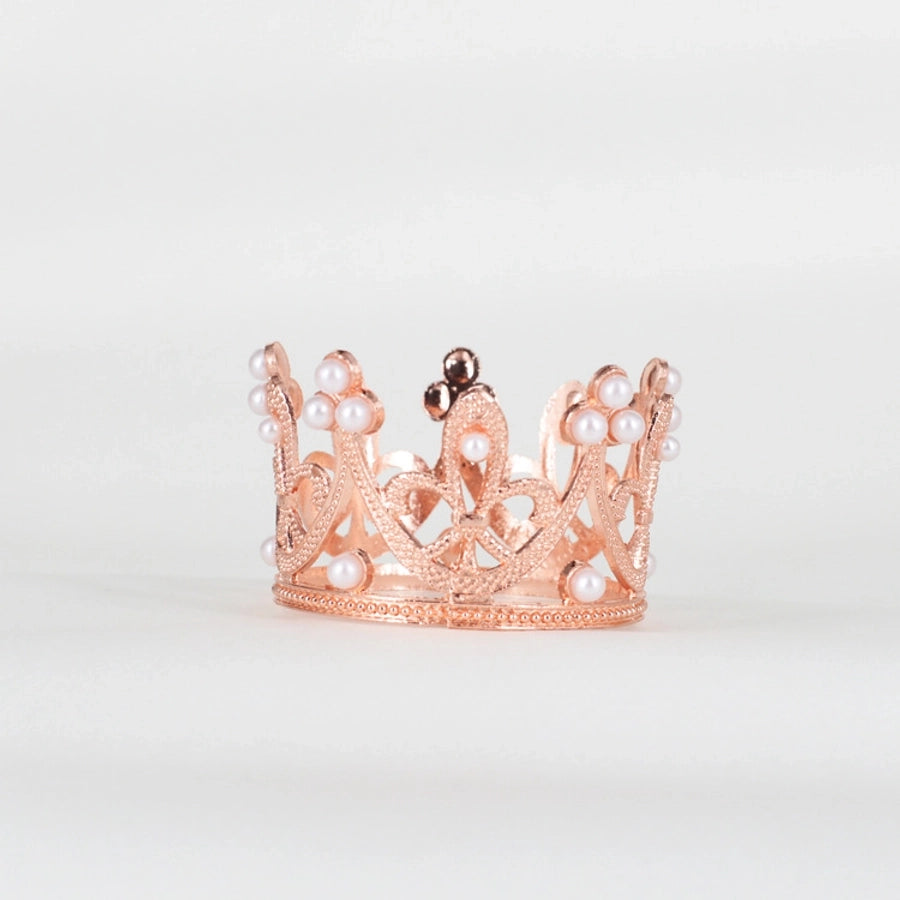 Women's Simple Style Crown Alloy Inlay Rhinestones Pearl Crown